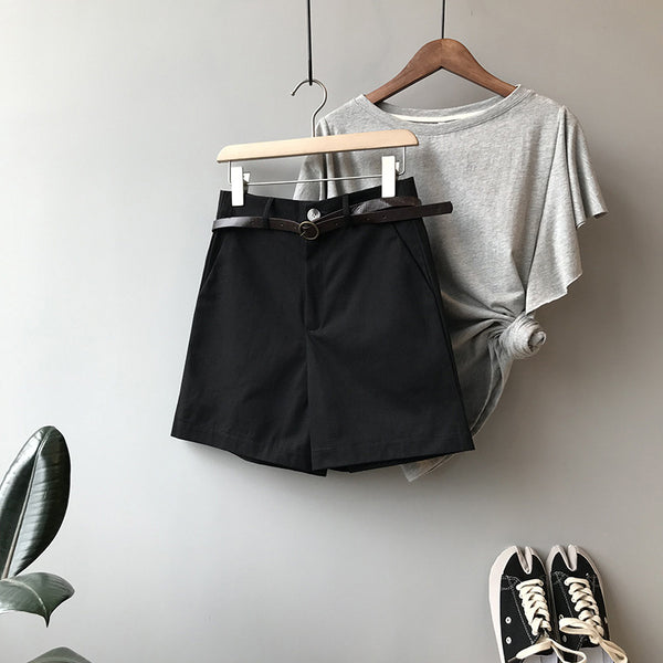 Shorts Cómodos de Cintura Elástica Estilo Coreano