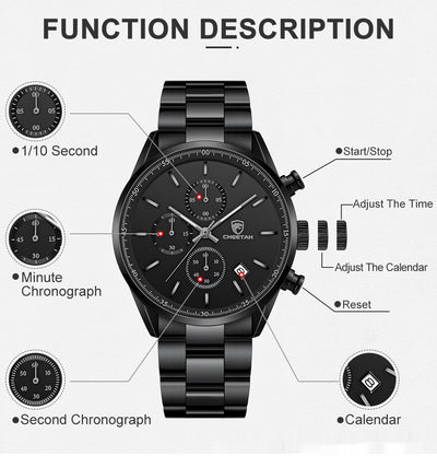 Reloj de Cuarzo Multifuncional Impermeable para Hombre - Estilo Ejecutivo - Image 9