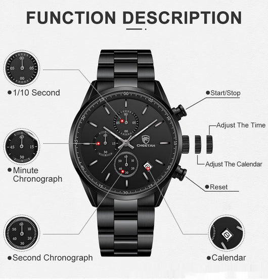Reloj de Cuarzo Multifuncional Impermeable para Hombre - Estilo Ejecutivo - Image 9