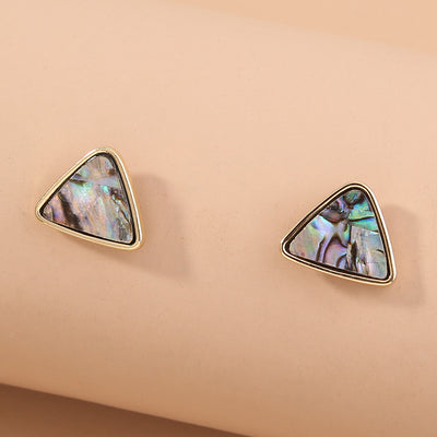 Aretes Triangulares de Concha Abalone Natural - Image 2