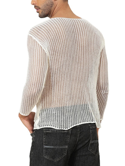 Polera Manga Larga Transparente de Punto Fino para Hombre - Image 18