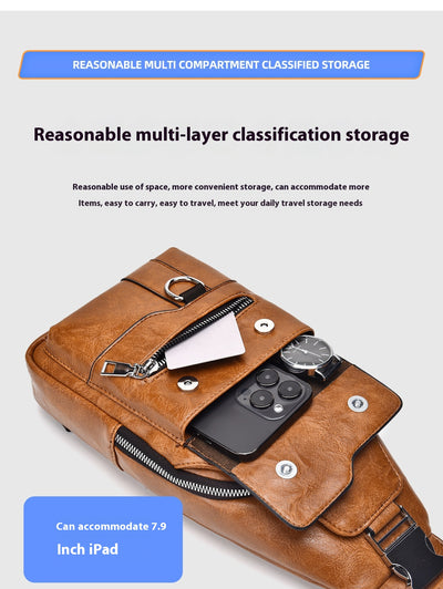Bolsa de Pecho Retro para Hombre - Gran Capacidad Impermeable - Image 19