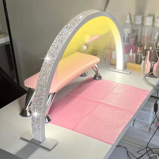 Lámpara LED de Escritorio con Lupa de Media Luna para Salón de Belleza - Protección Visual