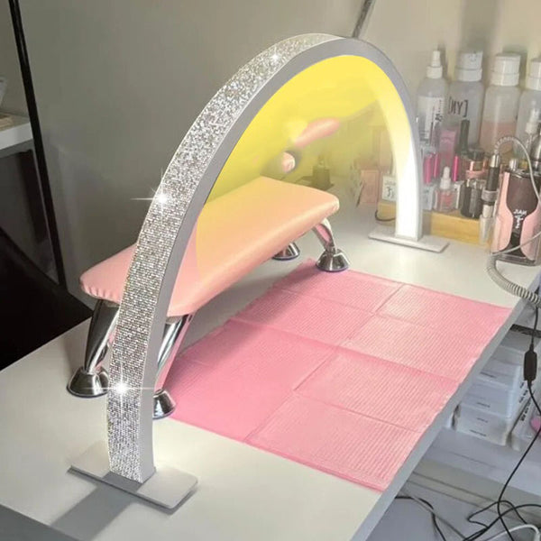 Lámpara LED de Escritorio con Lupa de Media Luna para Salón de Belleza - Protección Visual