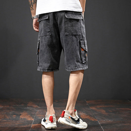 Pantalones Capri Elásticos Bordados con Múltiples Bolsillos - Image 13