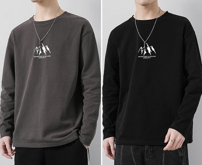 Camiseta de Algodón Manga Larga Suelta para Hombre - Image 5
