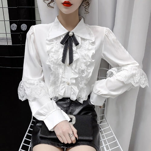Blusa Vintage Palacio Victoriano para Mujer con Lazos y Volantes Lolita - Image 9