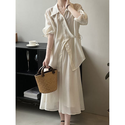 Conjunto Ejecutivo de Falda y Blusa Manga Larga Guofeng - Image 4