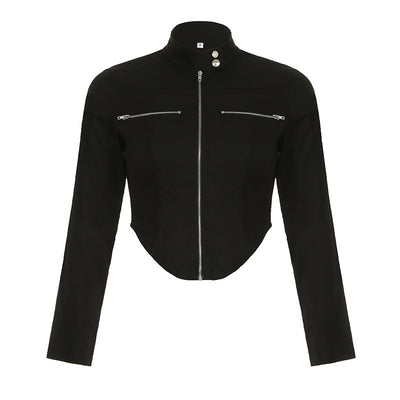 Chaqueta Slim Fit con Cuello de Pie y Cierre de Cremallera - Image 5