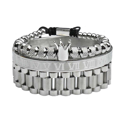 Pulsera de Acero Inoxidable para Hombre con Piña y Texto Romano - Image 5