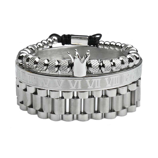 Pulsera de Acero Inoxidable para Hombre con Piña y Texto Romano - Image 5