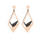 Aretes Geométricos Contraste Oro Negro para Mujer