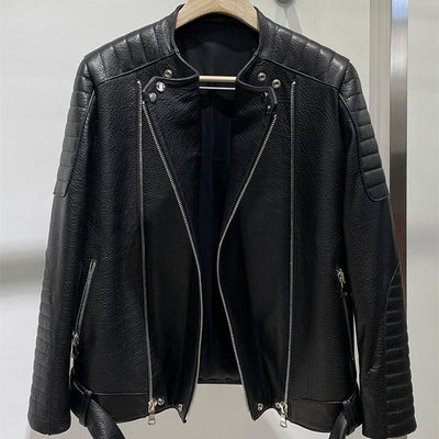 Chaqueta de Cuero Acolchada Cropped para Hombre - Image 12