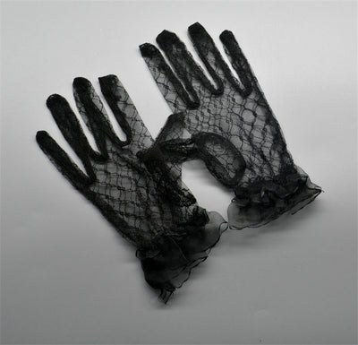 Guantes de encaje cortos con dedos para novia - Image 9
