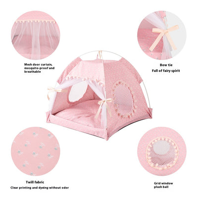 Casa Nido para Gatos Verano Semi-cerrada Plegable Carpa Mascotas - Image 3