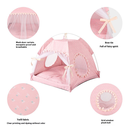 Casa Nido para Gatos Verano Semi-cerrada Plegable Carpa Mascotas - Image 3