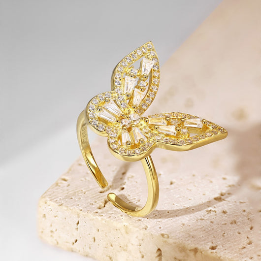 Anillo de Plata 925 con Mariposa de Circonitas y Diamantes Incrustados - Image 13