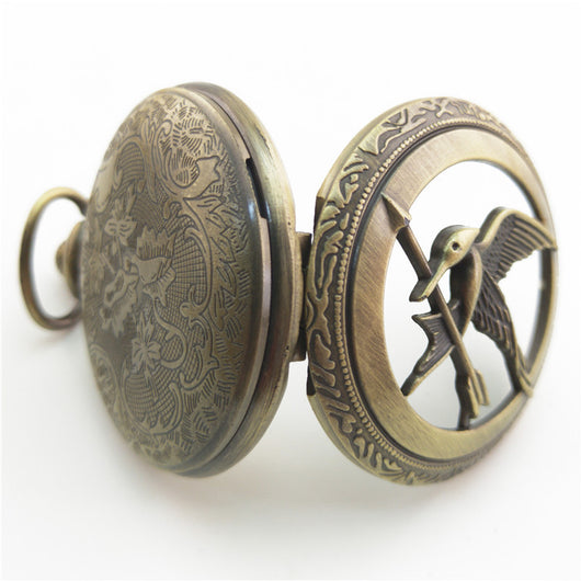 Reloj de Bolsillo Vintage con Diseño de Pájaro y Flecha Antiguo - Image 19