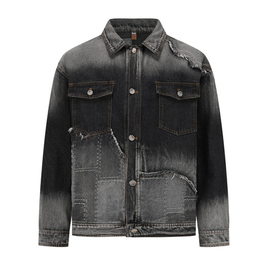 Chaqueta Denim Vintage Destruida Estilo Retro Americano - Image 6