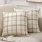 Beige Plaid Pillow 45 x 45 cm