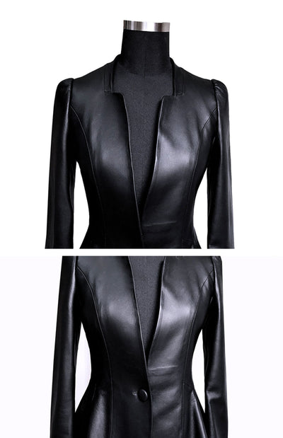 Chaqueta de Cuero Corta para Mujer - Image 9