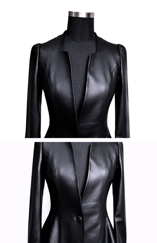 Chaqueta de Cuero Corta para Mujer - Image 9