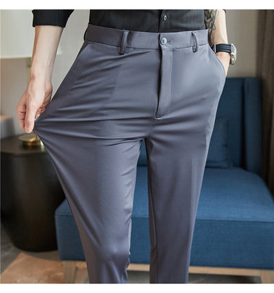 Pantalones Casuales Slim Fit de Color Sólido para Hombre - Image 29