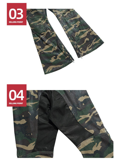 Pantalones Anchos con Diseño de Costuras Coordinadas y Cierre - Image 8