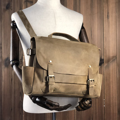 Bolso de Cuero Genuino Primera Capa Estilo Retro - Image 12