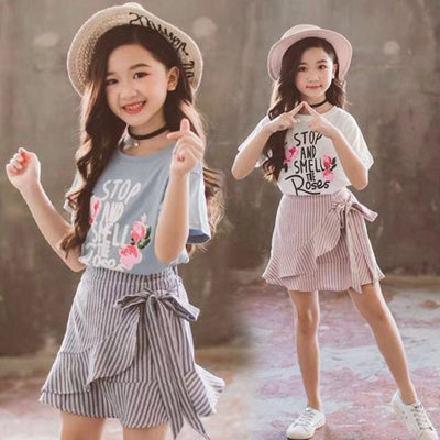 Conjunto de Falda y Blusa de Manga Corta para Niñas - Estilo Verano - Image 9