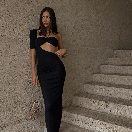 Vestido Halter con Pecho Envuelto - Colección Primavera Europeo para Mujer - Image 9