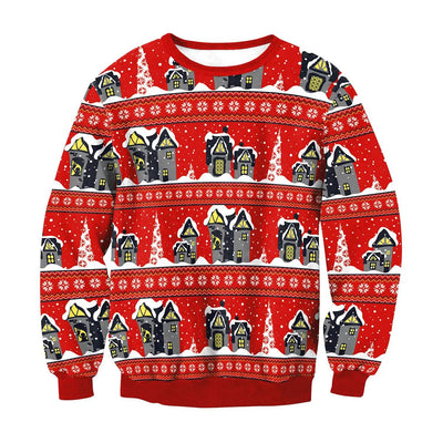 Suéter Navideño Unisex con Estampado 3D de Cuello Redondo - Image 13