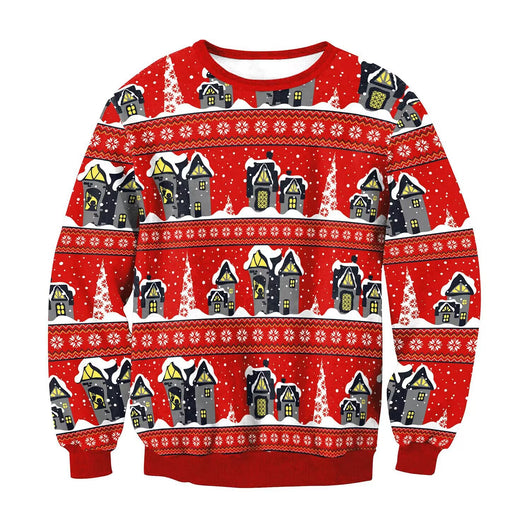 Suéter Navideño Unisex con Estampado 3D de Cuello Redondo - Image 13