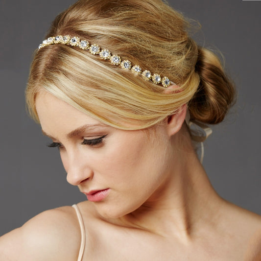 Diadema Nupcial con Girasol de Diamantes de Imitación para Fotografía de Bodas - Image 2