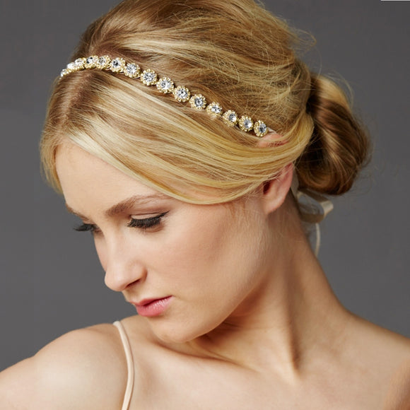 Diadema Nupcial con Girasol de Diamantes de Imitación para Fotografía de Bodas