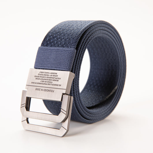 Cinturón Táctico Deportivo Hombre Secado Rápido Hebilla Doble Anillo Aleación Lona Tejida - Image 6