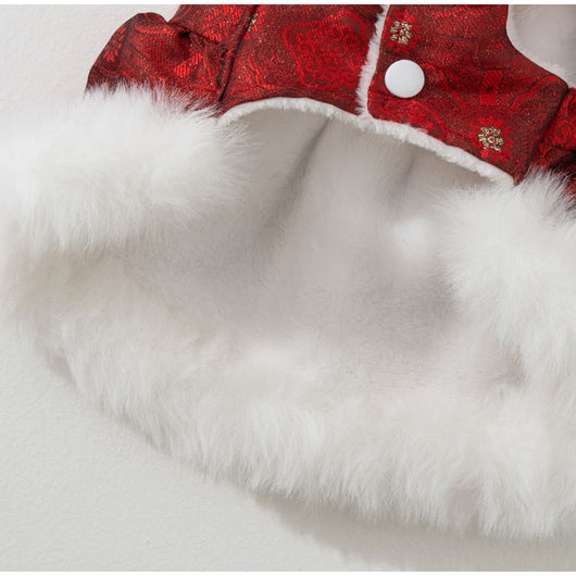 Elegante Qipao Festivo para Mascotas - Vestido Rojo Año Nuevo Chino con Encaje y Pelaje Sintético - Image 19