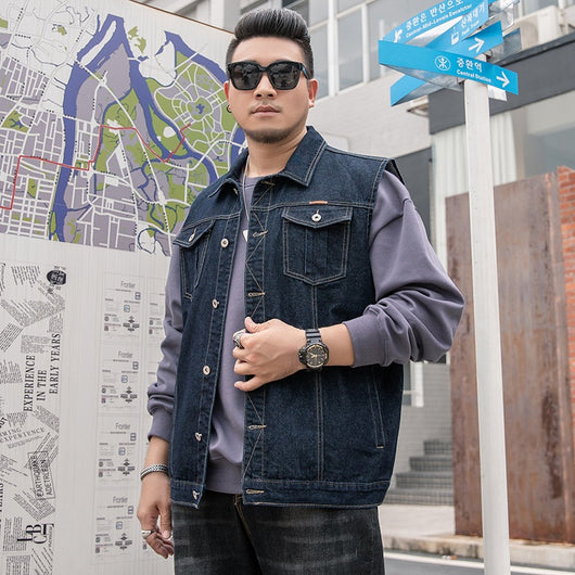 Chaleco y Camisa Denim Tallas Grandes para Hombre - Estilo Casual Versátil - Image 3