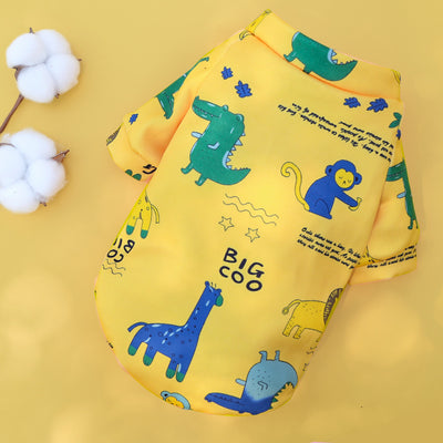 Suéter de Dos Patas con Estampado de Dibujos Animales y Forro de Terciopelo para Mascotas - Image 22
