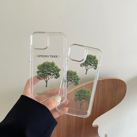 Funda Transparente Árbol Verde para Celular - Protección con Estilo Personalizado - Image 3