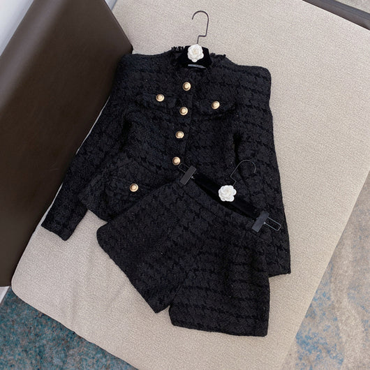 Traje Dos Piezas Tweed: Chaqueta y Pantalones Cortos - Image 6