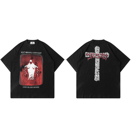 Playera Holgada Unisex con Estampado de Cruces - Image 5