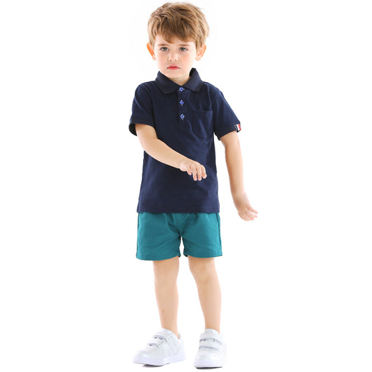 Playera Infantil Manga Corta Estilo College Transpirable con Cuello - Image 13