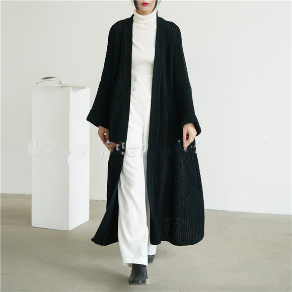 Cardigan Oversized de Punto Grueso Talla Grande