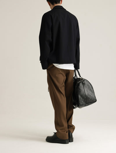 Abrigo Ejecutivo de Cuello Vuelto con Mezcla de Tela Twill para Hombre - Image 28