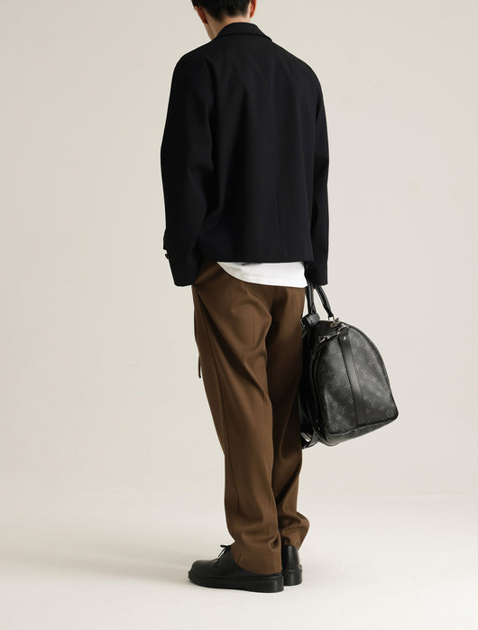 Abrigo Ejecutivo de Cuello Vuelto con Mezcla de Tela Twill para Hombre - Image 28