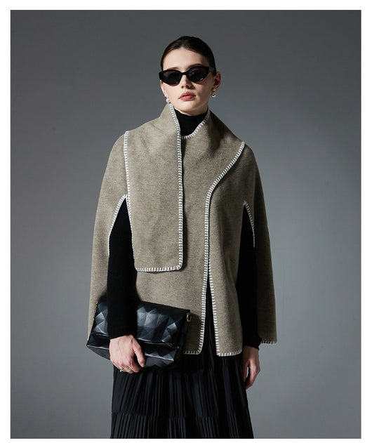 Capa Reversible de Lana Doble Faz con Bufanda Integrada - Image 22