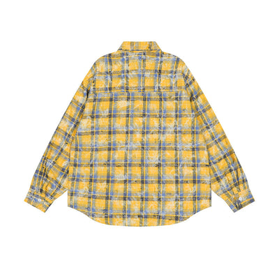 Camisa Cuadriculada Holgada de Manga Larga para Hombre - Image 8