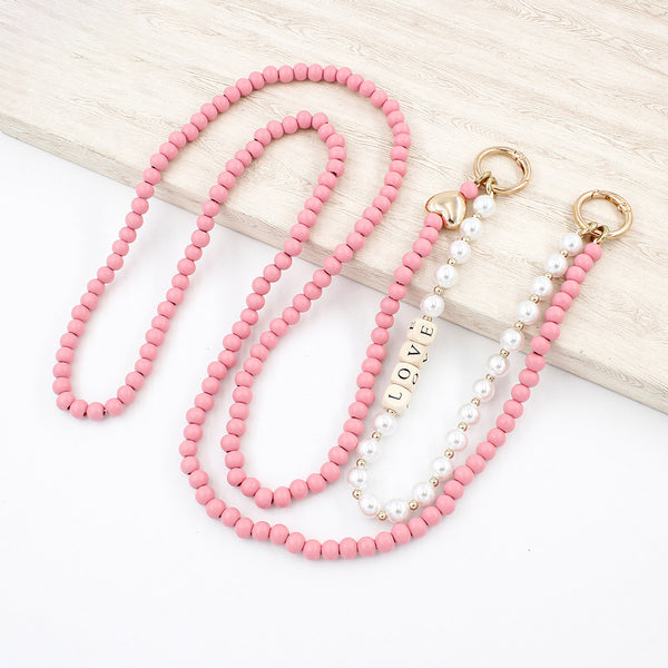 Cadena para Bolso de Cuentas de Madera Otoño-Invierno con Doble Capa