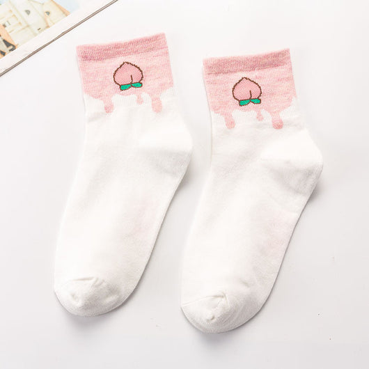 Calcetines de Algodón Estampados con Frutas y Personajes Anime - Image 5